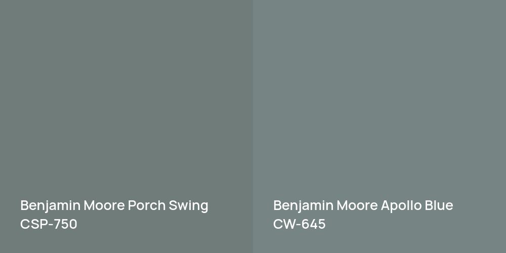 Benjamin Moore Porch Swing vs. Benjamin Moore Apollo Blue