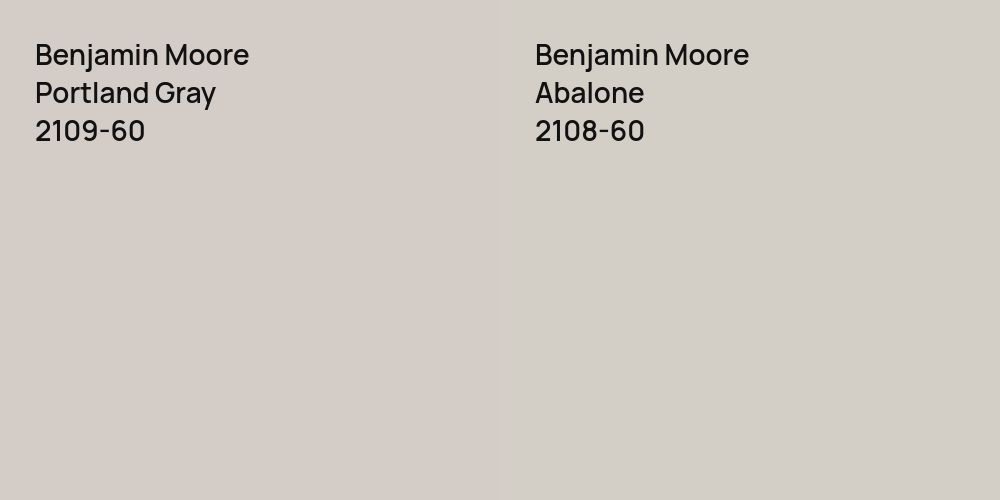 Benjamin Moore Portland Gray vs. Benjamin Moore Abalone