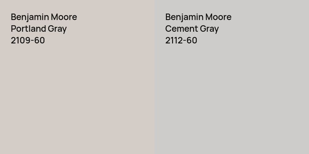 Benjamin Moore Portland Gray vs. Benjamin Moore Cement Gray