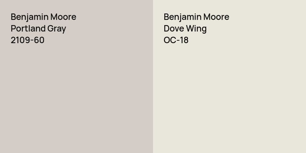 Benjamin Moore Portland Gray vs. Benjamin Moore Dove Wing