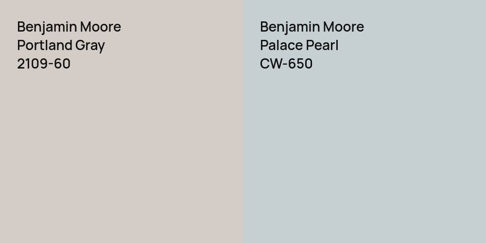 Benjamin Moore Portland Gray vs. Benjamin Moore Palace Pearl