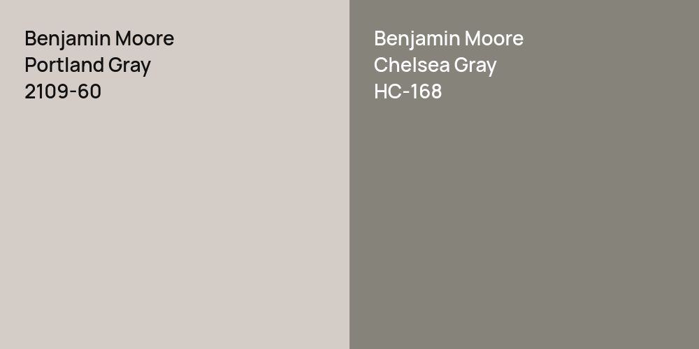 Benjamin Moore Portland Gray vs. Benjamin Moore Chelsea Gray