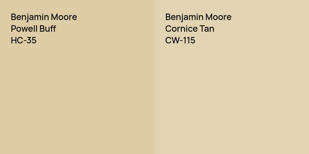 Benjamin Moore Powell Buff vs. Benjamin Moore Cornice Tan