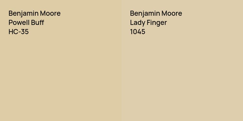 Benjamin Moore Powell Buff vs. Benjamin Moore Lady Finger