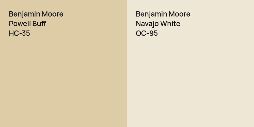 Benjamin Moore Powell Buff vs. Benjamin Moore Navajo White