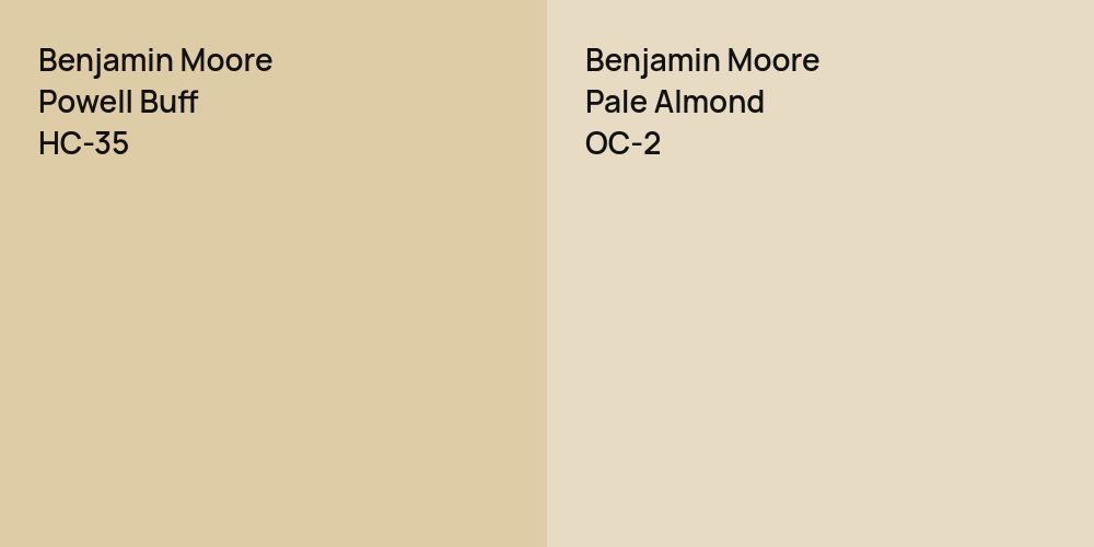 Benjamin Moore Powell Buff vs. Benjamin Moore Pale Almond