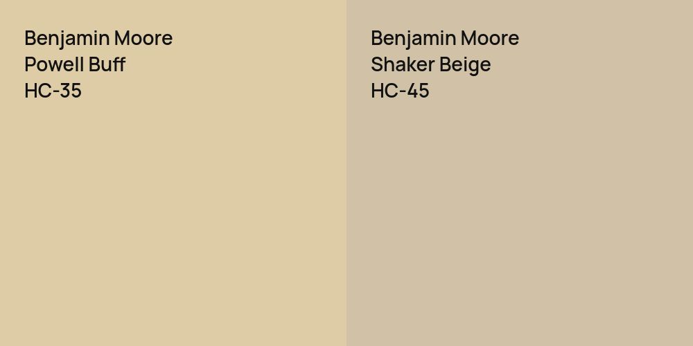 Benjamin Moore Powell Buff vs. Benjamin Moore Shaker Beige