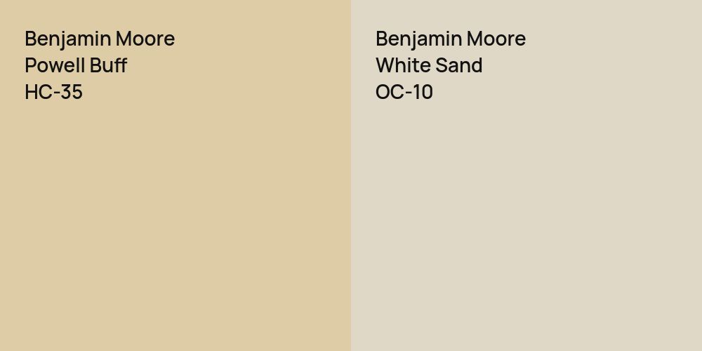 Benjamin Moore Powell Buff vs. Benjamin Moore White Sand