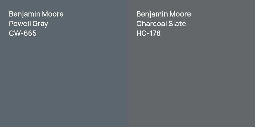 Benjamin Moore Powell Gray vs. Benjamin Moore Charcoal Slate