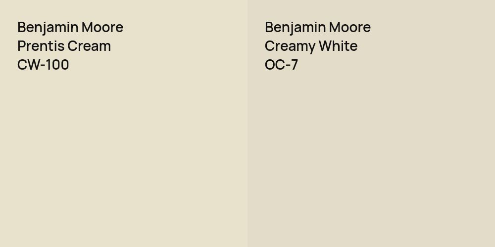 Benjamin Moore Prentis Cream vs. Benjamin Moore Creamy White