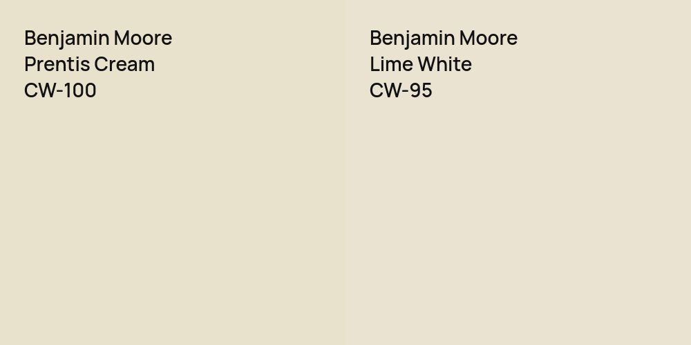 Benjamin Moore Prentis Cream vs. Benjamin Moore Lime White