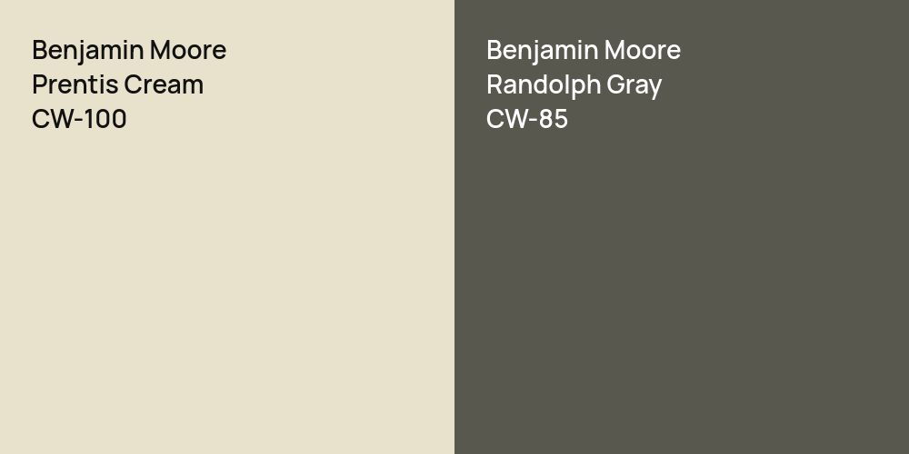 Benjamin Moore Prentis Cream vs. Benjamin Moore Randolph Gray