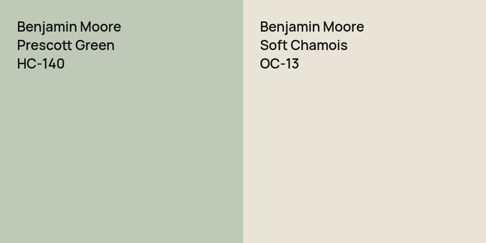 Benjamin Moore Prescott Green vs. Benjamin Moore Soft Chamois