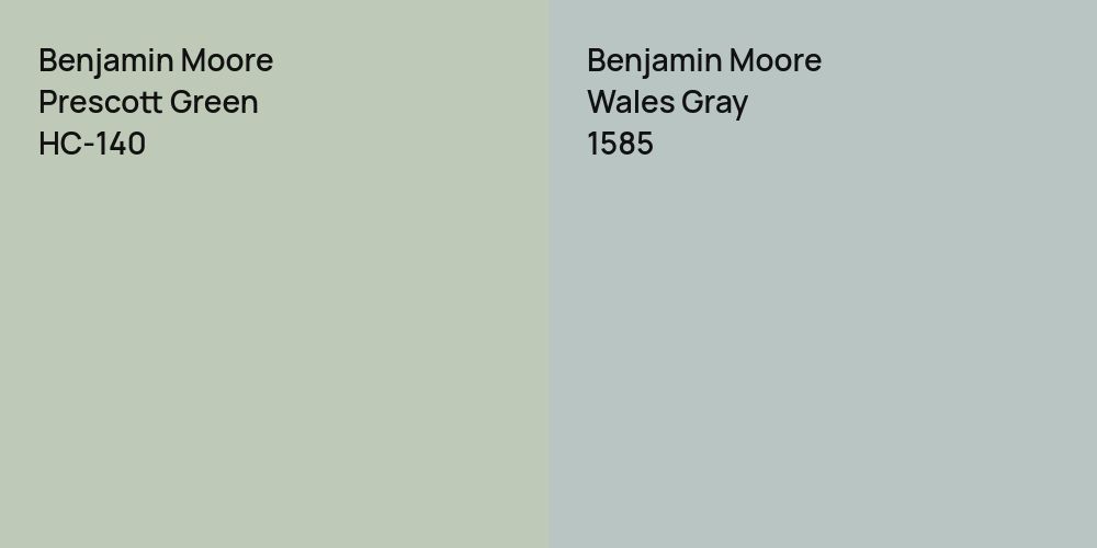 Benjamin Moore Prescott Green vs. Benjamin Moore Wales Gray