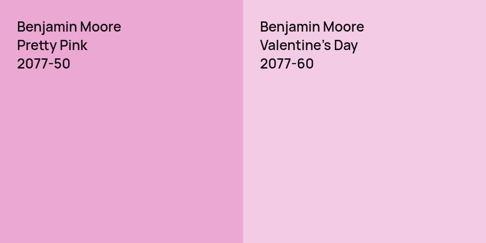 Benjamin Moore Pretty Pink vs. Benjamin Moore Valentine's Day