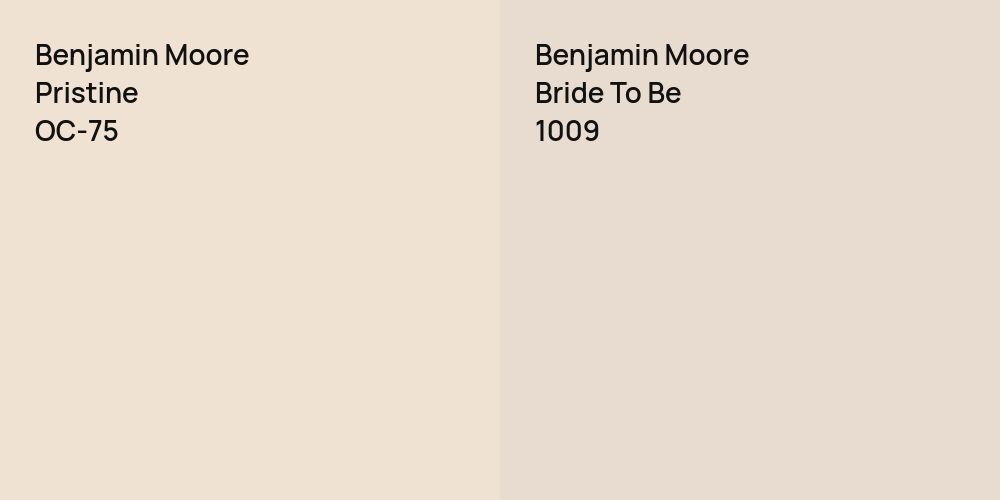 Benjamin Moore Pristine vs. Benjamin Moore Bride To Be