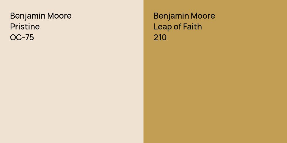 Benjamin Moore Pristine vs. Benjamin Moore Leap of Faith