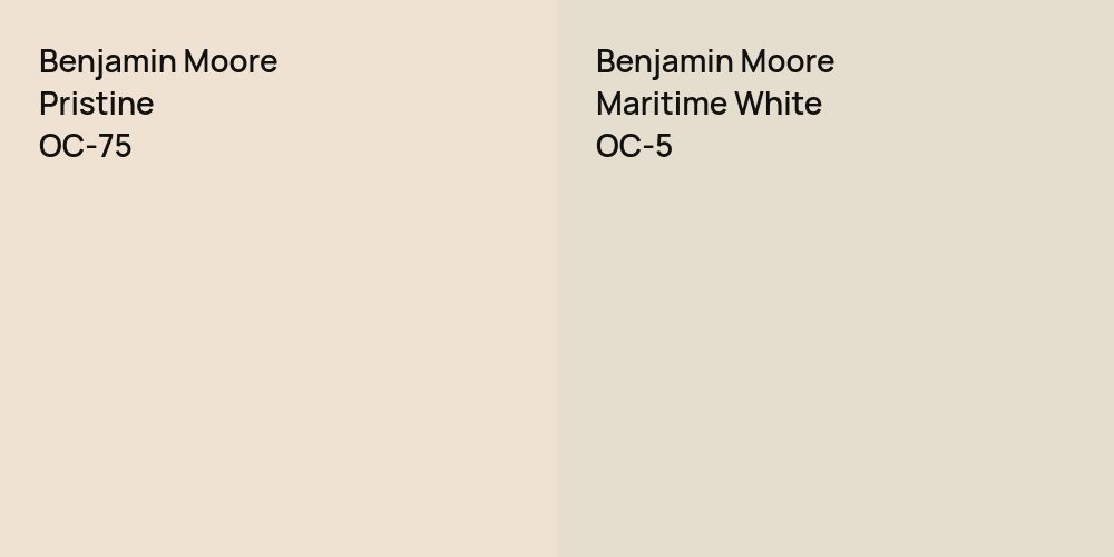 Benjamin Moore Pristine vs. Benjamin Moore Maritime White