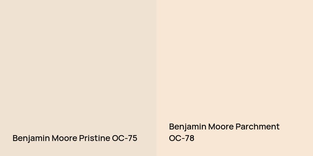 Benjamin Moore Pristine vs. Benjamin Moore Parchment