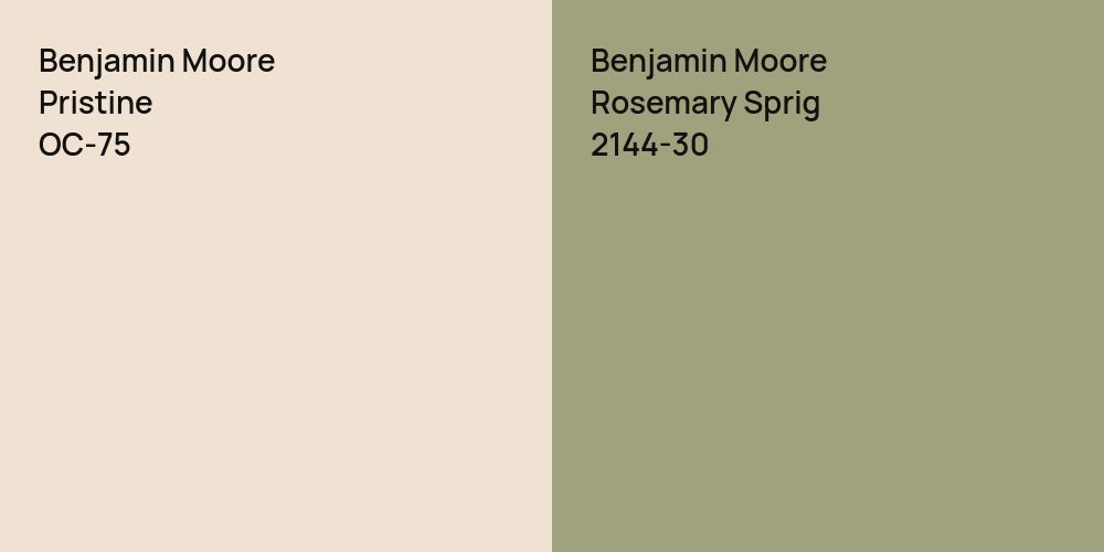 Benjamin Moore Pristine vs. Benjamin Moore Rosemary Sprig