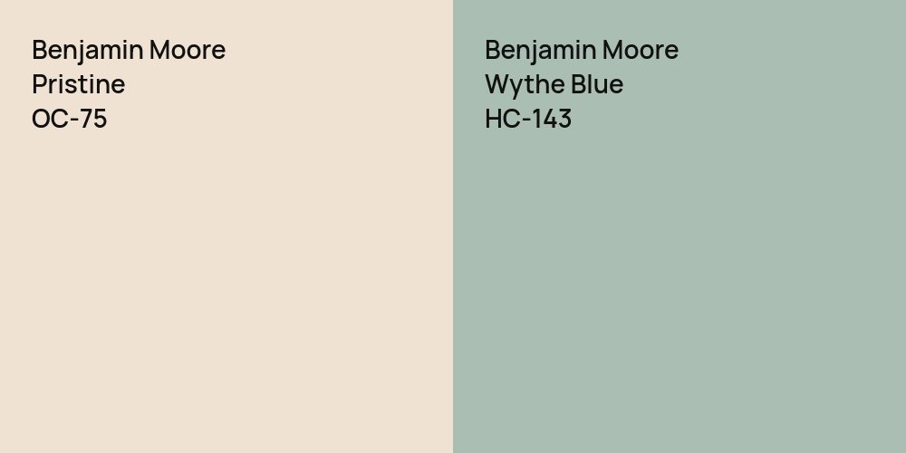 Benjamin Moore Pristine vs. Benjamin Moore Wythe Blue