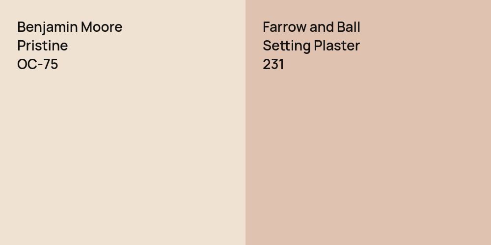 Benjamin Moore Pristine vs. Farrow and Ball Setting Plaster