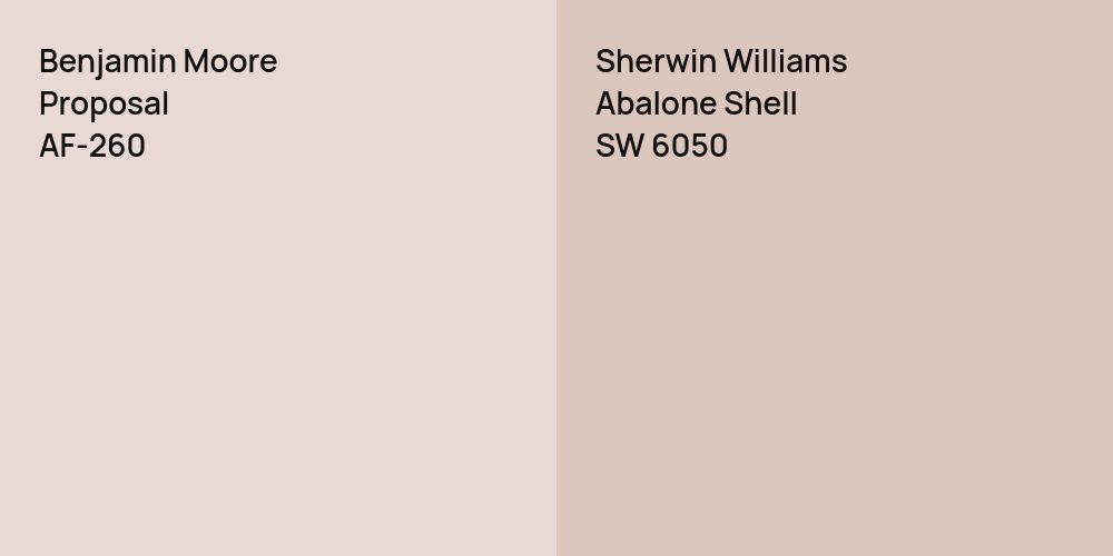 Benjamin Moore Proposal vs. Sherwin Williams Abalone Shell