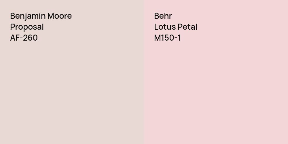 Benjamin Moore Proposal vs. Behr Lotus Petal