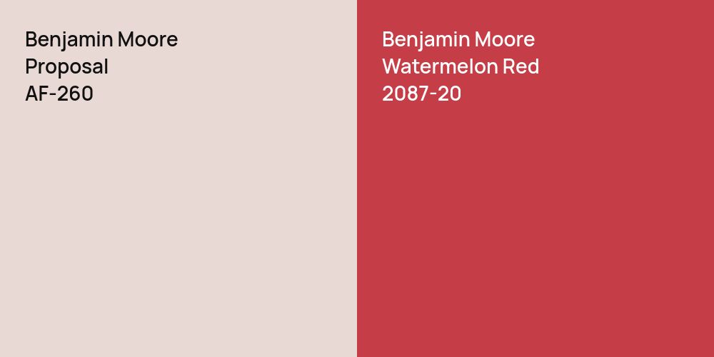 Benjamin Moore Proposal vs. Benjamin Moore Watermelon Red