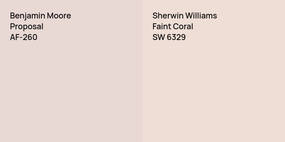 Benjamin Moore Proposal vs. Sherwin Williams Faint Coral