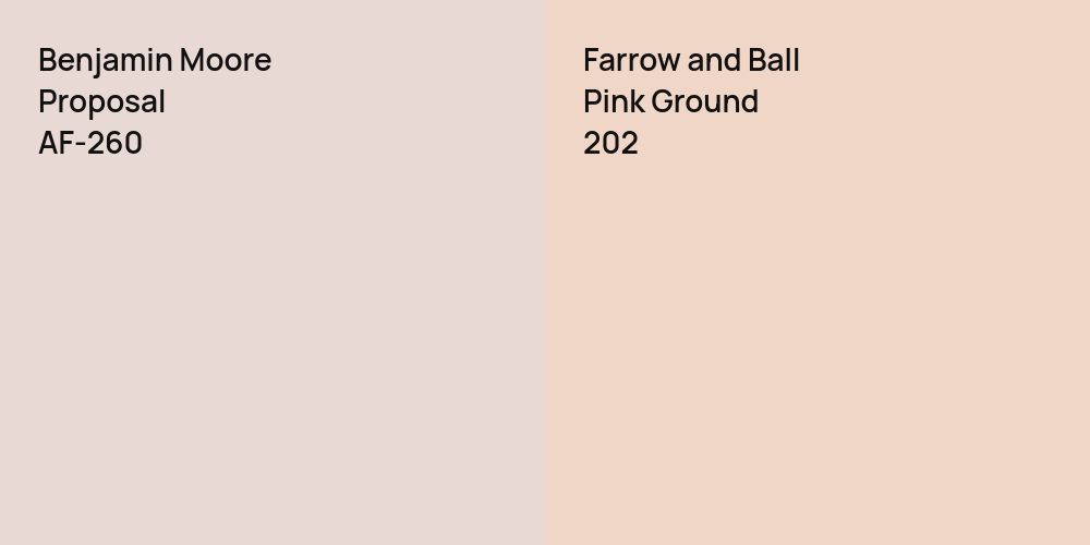 Benjamin Moore Proposal vs. Farrow and Ball Pink Ground