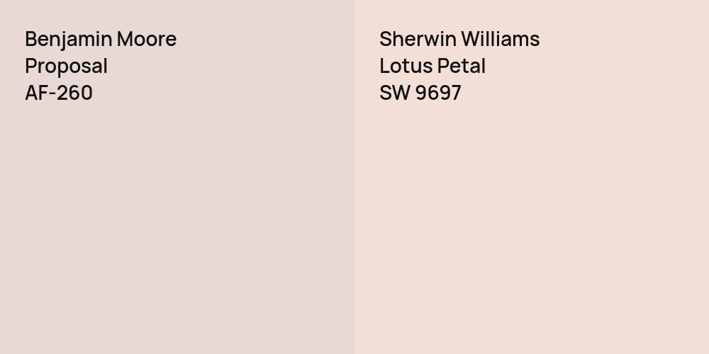 Benjamin Moore Proposal vs. Sherwin Williams Lotus Petal