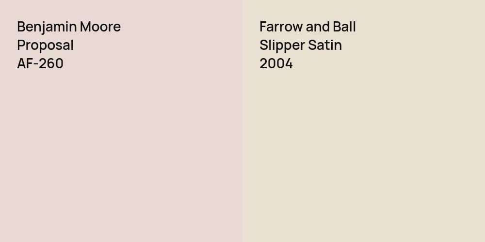 Benjamin Moore Proposal vs. Farrow and Ball Slipper Satin