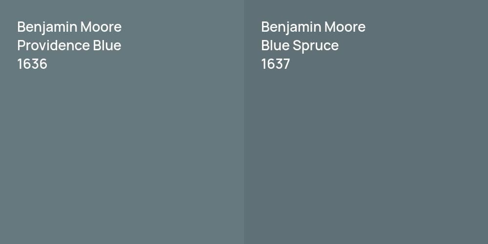 Benjamin Moore Providence Blue vs. Benjamin Moore Blue Spruce