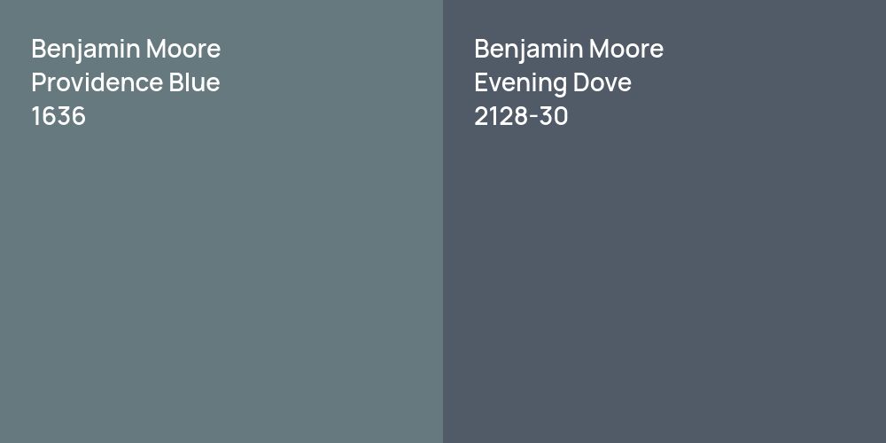 Benjamin Moore Providence Blue vs. Benjamin Moore Evening Dove