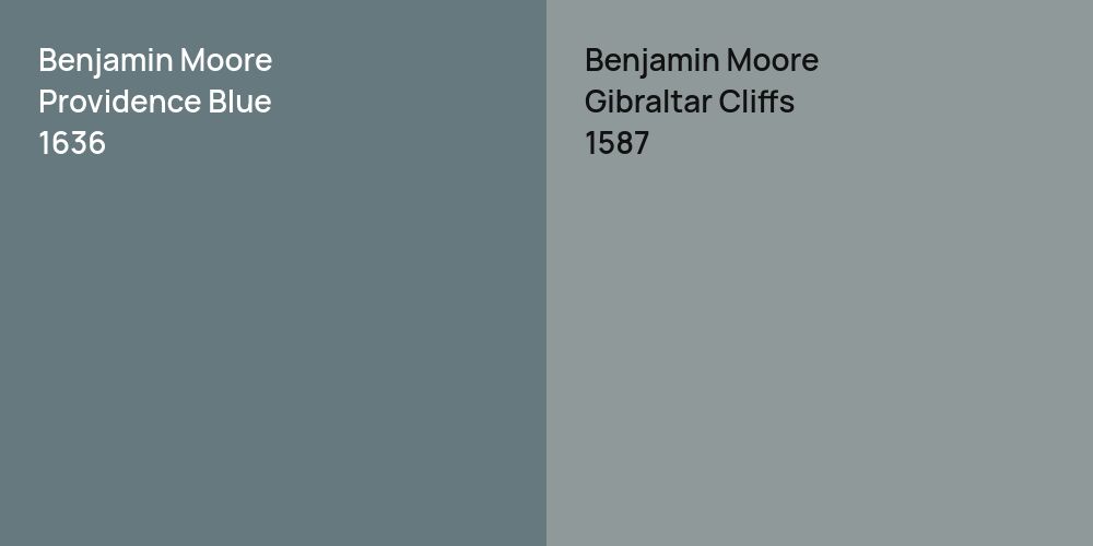 Benjamin Moore Providence Blue vs. Benjamin Moore Gibraltar Cliffs