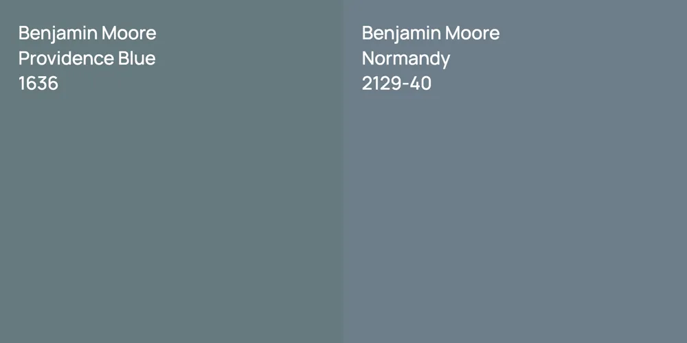 Benjamin Moore Providence Blue vs. Benjamin Moore Normandy