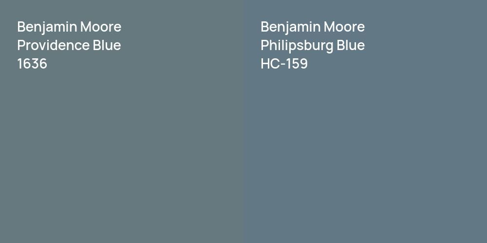 Benjamin Moore Providence Blue vs. Benjamin Moore Philipsburg Blue