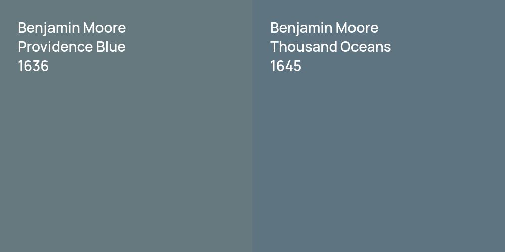 Benjamin Moore Providence Blue vs. Benjamin Moore Thousand Oceans