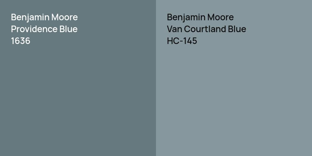 Benjamin Moore Providence Blue vs. Benjamin Moore Van Courtland Blue