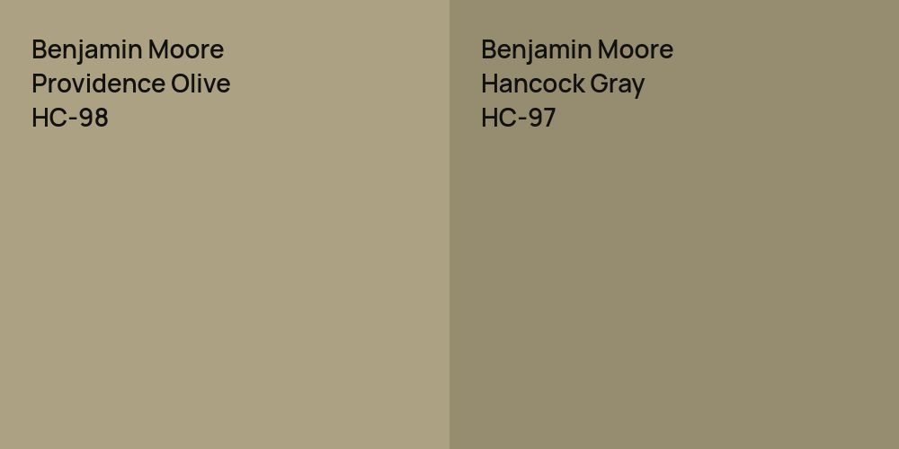 Benjamin Moore Providence Olive vs. Benjamin Moore Hancock Gray