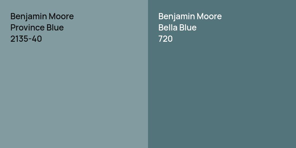 Benjamin Moore Province Blue vs. Benjamin Moore Bella Blue