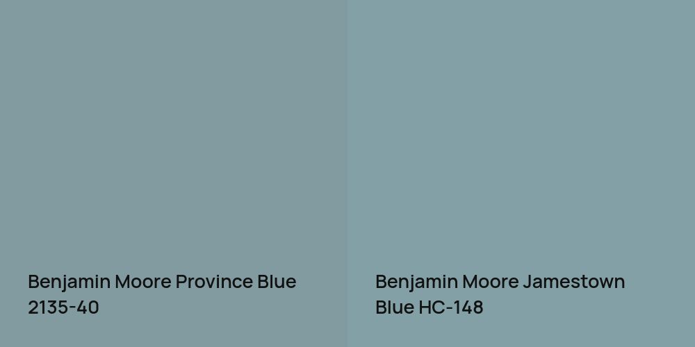 Benjamin Moore Province Blue vs. Benjamin Moore Jamestown Blue