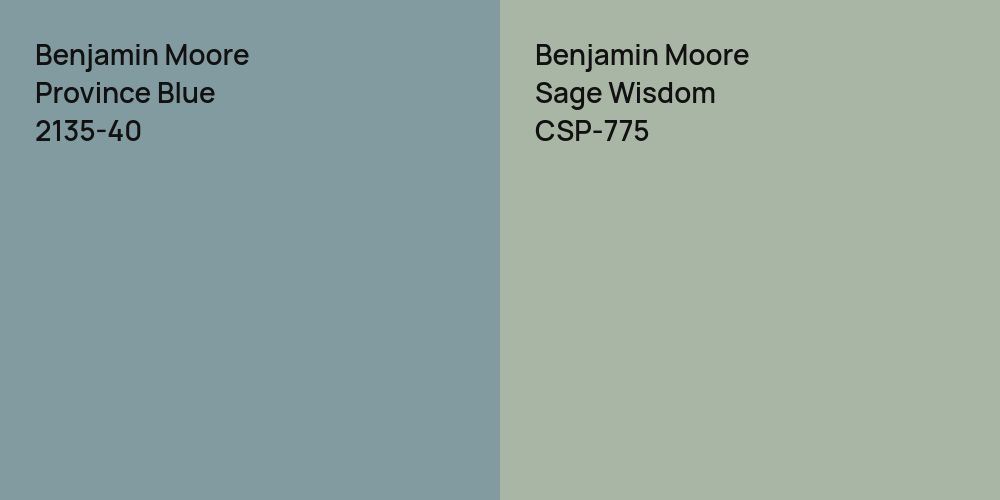 Benjamin Moore Province Blue vs. Benjamin Moore Sage Wisdom