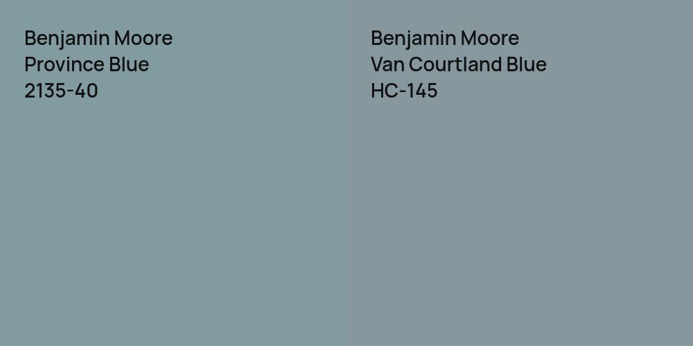 Benjamin Moore Province Blue vs. Benjamin Moore Van Courtland Blue