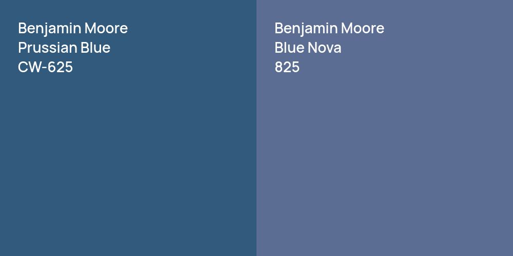 Benjamin Moore Prussian Blue vs. Benjamin Moore Blue Nova