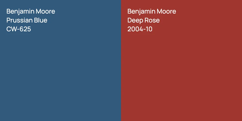 Benjamin Moore Prussian Blue vs. Benjamin Moore Deep Rose