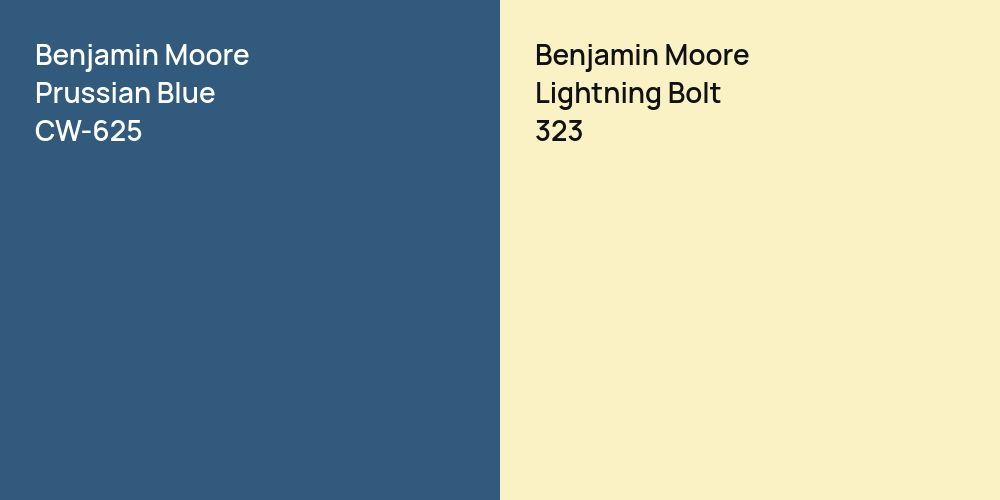 Benjamin Moore Prussian Blue vs. Benjamin Moore Lightning Bolt