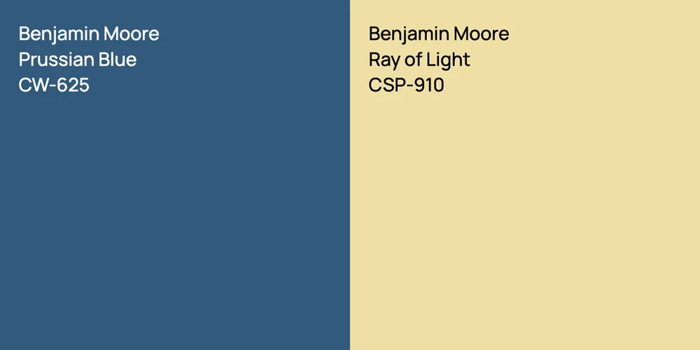 Benjamin Moore Prussian Blue vs. Benjamin Moore Ray of Light