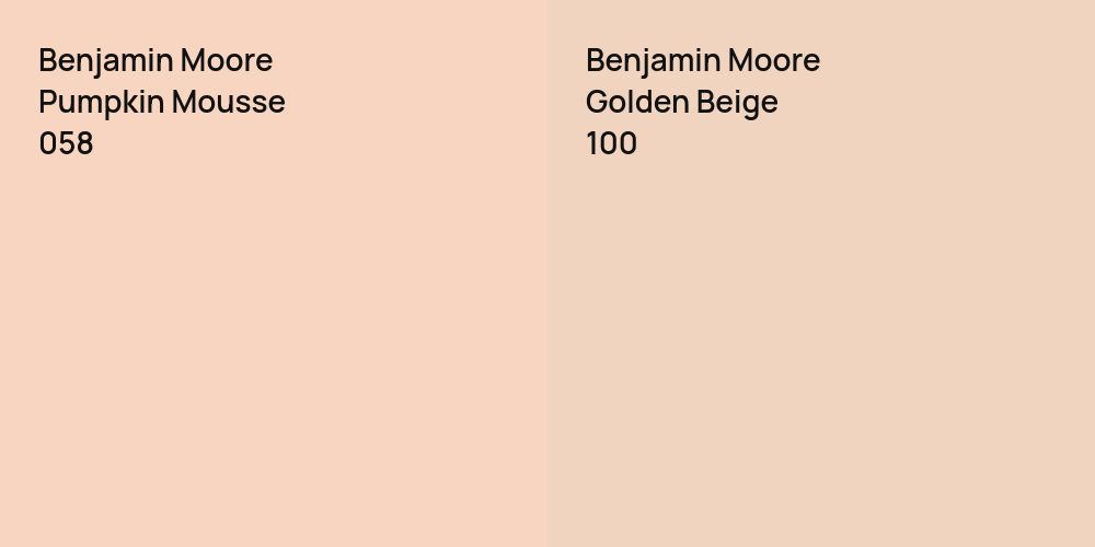 Benjamin Moore Pumpkin Mousse vs. Benjamin Moore Golden Beige